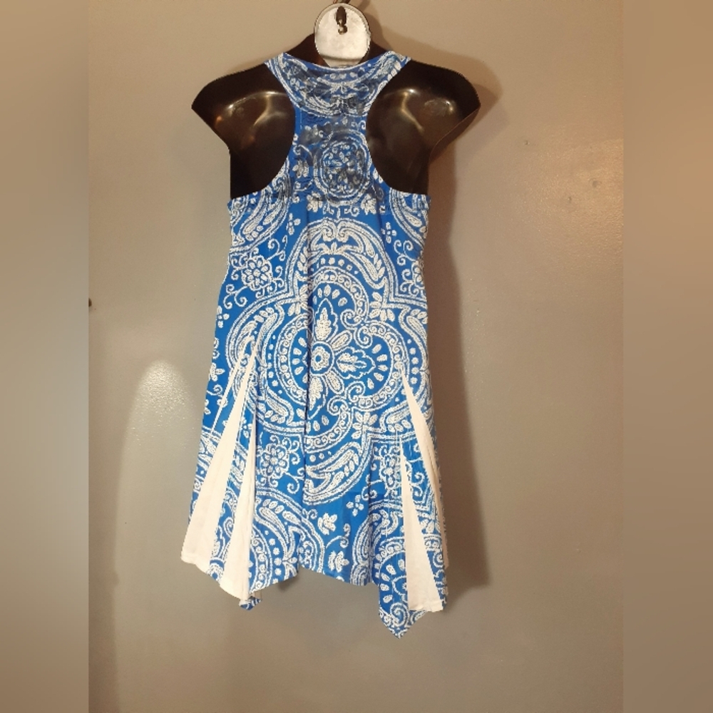 India Boutique Blue And White Beach Cover-up - Picture 5 of 6